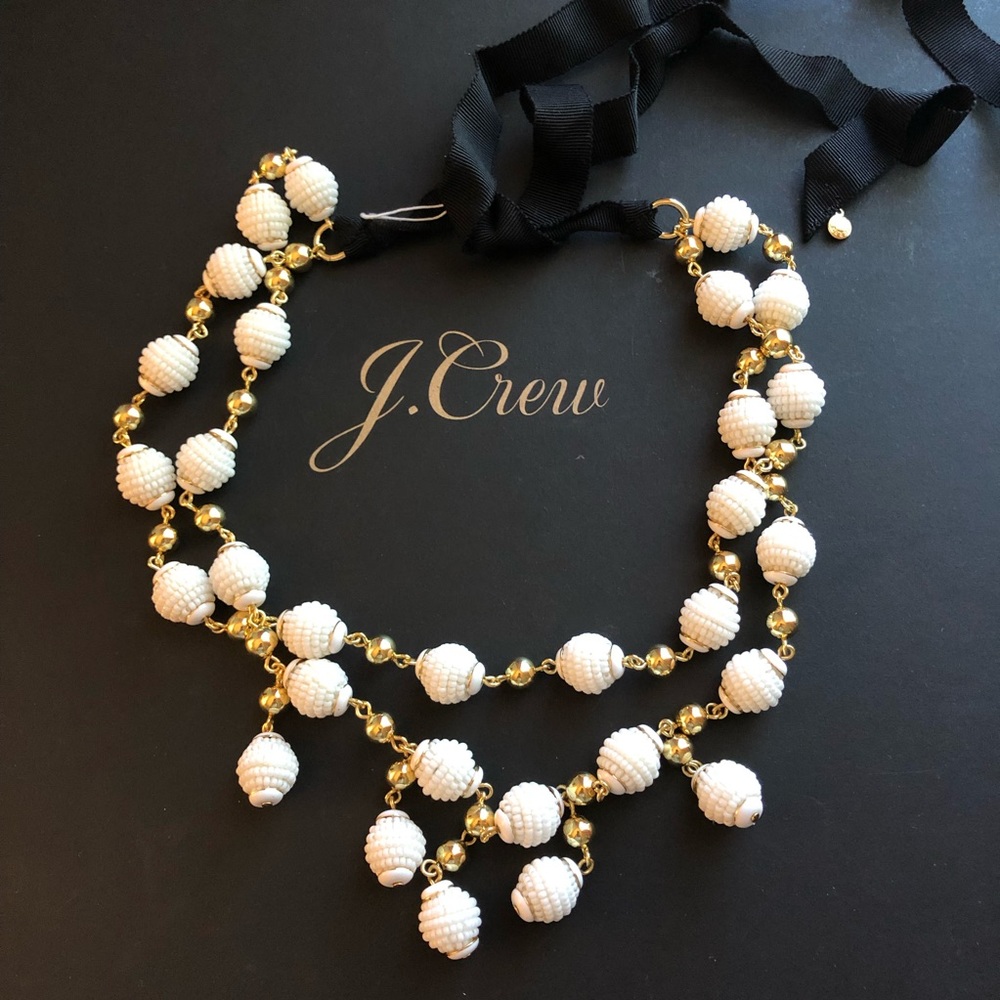 J. Crew beaded double strand necklace
